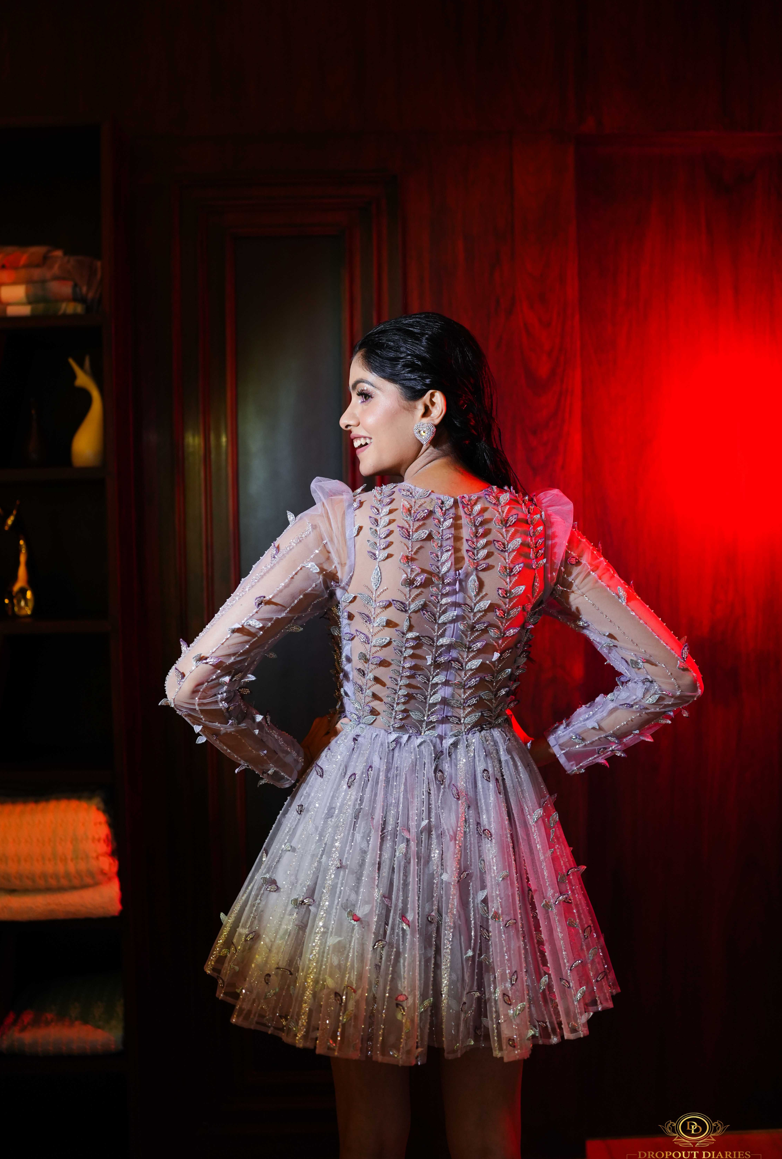 Statement silver net dress – perfect for Raksha Bandhan celebrations