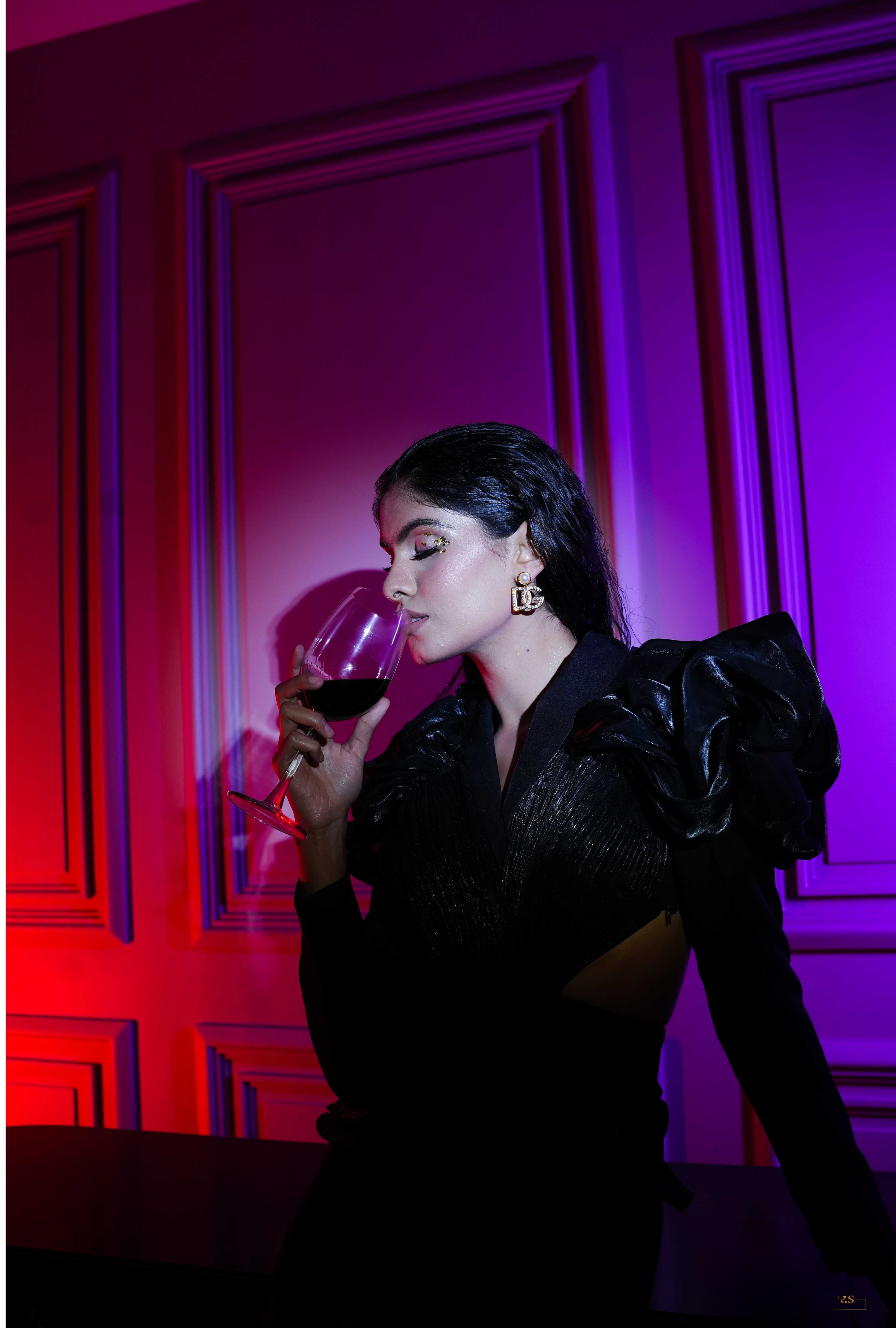 Statement black gown from Prisella – luxury Indian wear