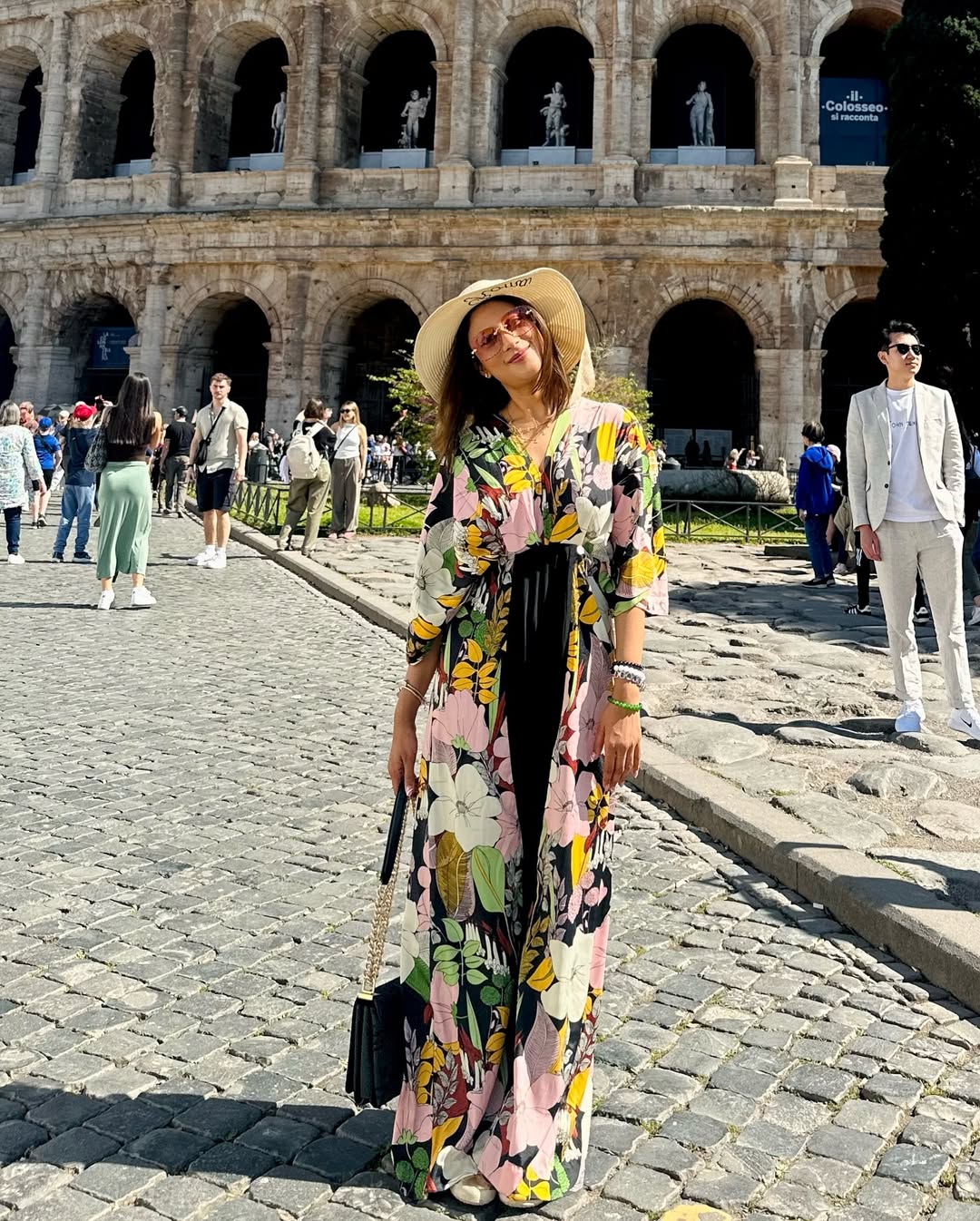 Vibrant printed jumpsuit with soft crepe fabric and relaxed travel-friendly fit