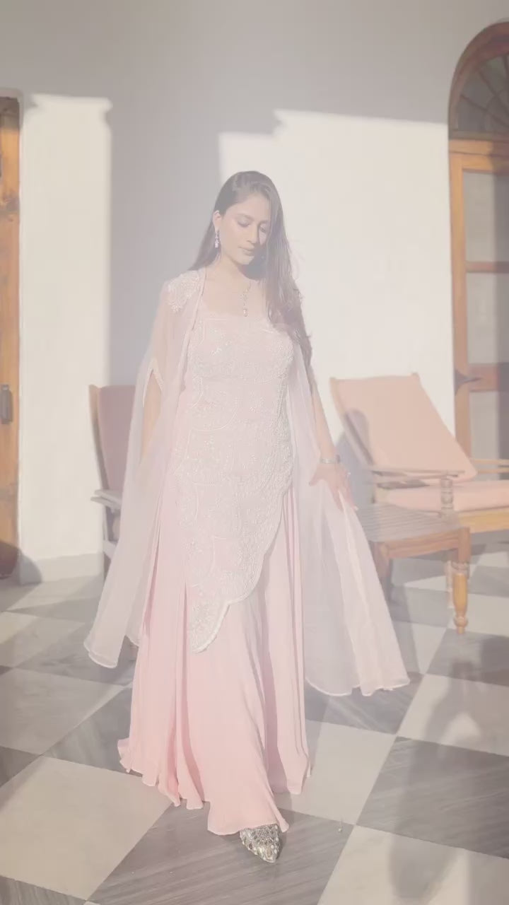Marine Oyster collection dress with luxe detailing and fluid silhouette